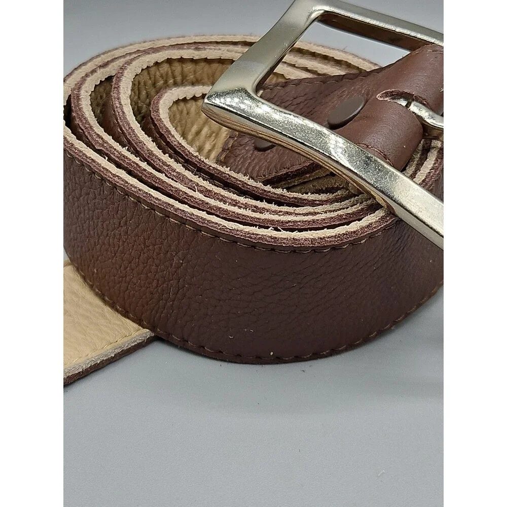 Crescent Reversible Brown Tan Soft Leather Belt Size 40 Hand Made In USA 1.5